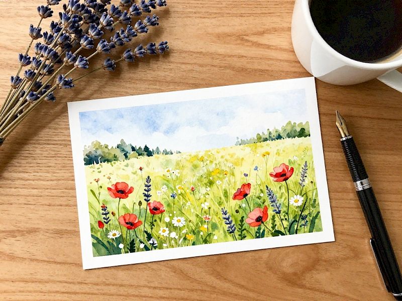 Postkarte mit Aquarell-Motiv